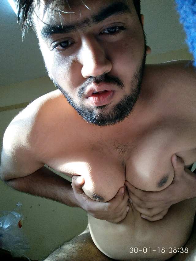 Indian Gay Porn: Sexy desi crossdresser Tiya showing off naked self