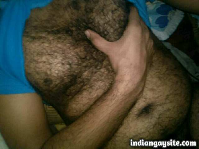 Indian Gay Porn: Sexy desi bi-curious bear showing off his hairy body and big dick