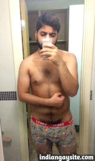 Indian Gay Porn: Sexy NRI cub showing off his hot hairy and chubby body