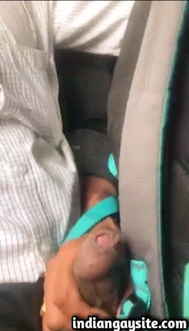 Indian gay handjob video of a horny desi uncle rubbing off his co-passenger in crowded bus