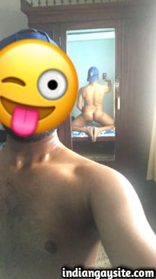 Desi gay bottom exposing his hairy body and bubbly butt