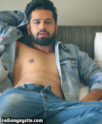 Hot Indian Stud Stripping Naked on Bed