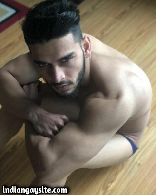 Naked Indian Stud Exposing in Skimpy Tight Briefs