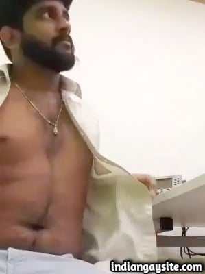 Hot Guy Strips in Office in Indian Gay Porn Video