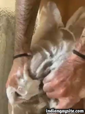 Indian Gay Sex Clips of Hairy Hunk's Shower & Wanking