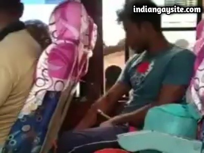 Public Gay Video of Slutty Twink Wanking in Bus