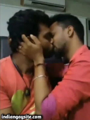 Office gay romance of horny colleagues at work