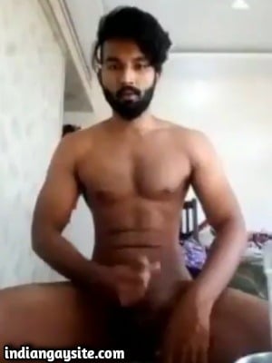 Horny gay stripper wanking hard on cam