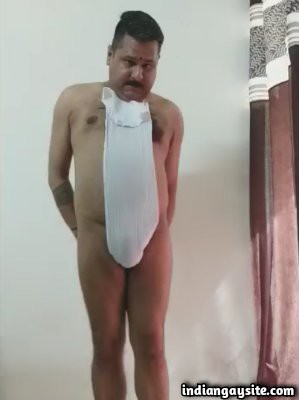 Naked hot daddy teaching how to wear langot