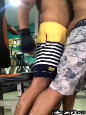 Public fucking video of horny gay men in gym