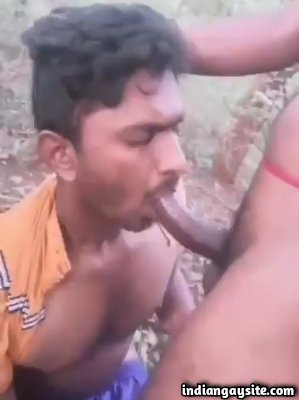 Horny gay strangers enjoying an open blowjob