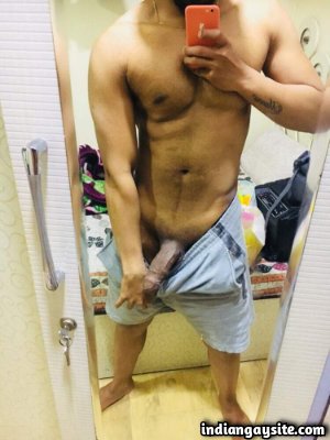 Thick Indian cock of horny hunk's juicy big cock