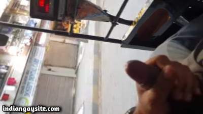 Public jerk off video of a horny guy in an auto