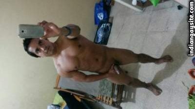 Naked gym guy teasing his big dick and muscles
