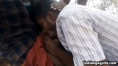 Public hot fun with a gay worker in lungi