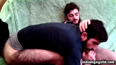 Hairy Arab men having a fun cum swallowing