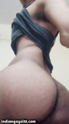 Naked hot boy teasing us with his big round ass