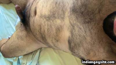 Desi nude guy shows big cock and furry body in pics