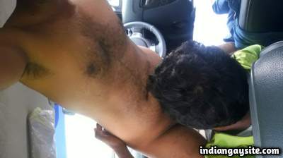 Car blowjob pics of sexy hairy man with gay stranger