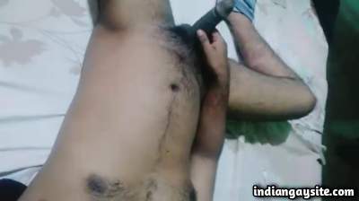Tamil horny man jerking thick cock in cam show