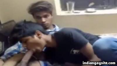 Group blowjob video of three horny young guys