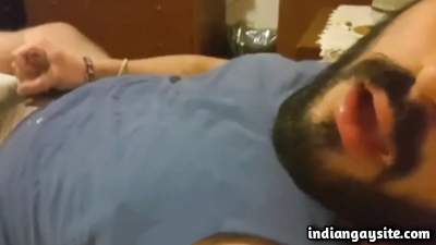 Cumming Indian boy plays with his lovely uncut cock