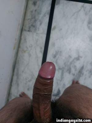Delhi top man showing off his big hard uncut cock in pics