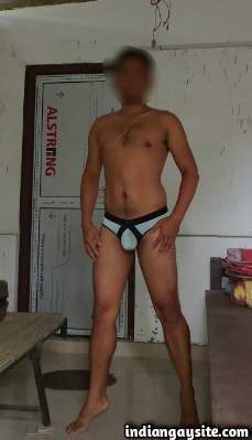 Sexy horny man in jockstrap undies teasing us online