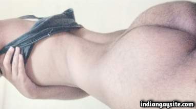 Indian naked guy teasing us with his sexy round ass in pics