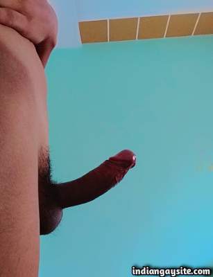 Big boner guy teasing his rock hard dick in nude pics