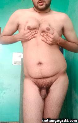 Horny hot boy teasing his naked curvy body in nude pics